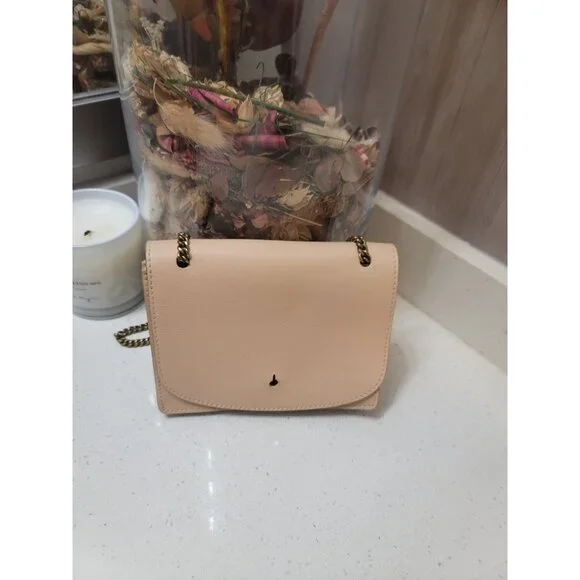 Madewell The Chain Leather Crossbody Bag Color LINEN style G8082 - Picture 2 of 7